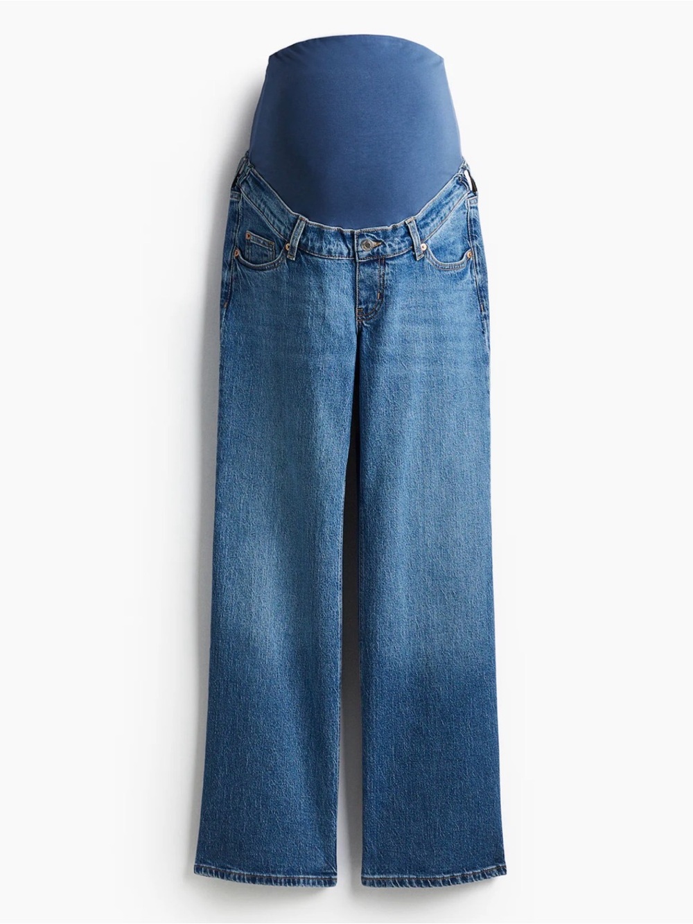 Maternity Wide-Leg Jeans with Stretch Waistband - Blue H&M